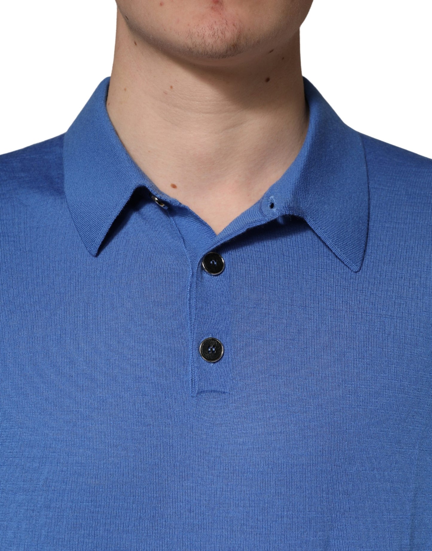 Dolce & Gabbana Blue Cashmere Short Sleeves Polo  T-shirt