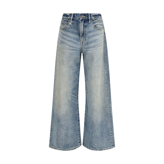R13 Blue Cotton High-Waisted Jean