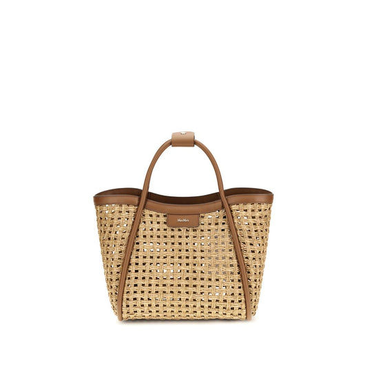 Max Mara Beige Raffia Shoulder Bag