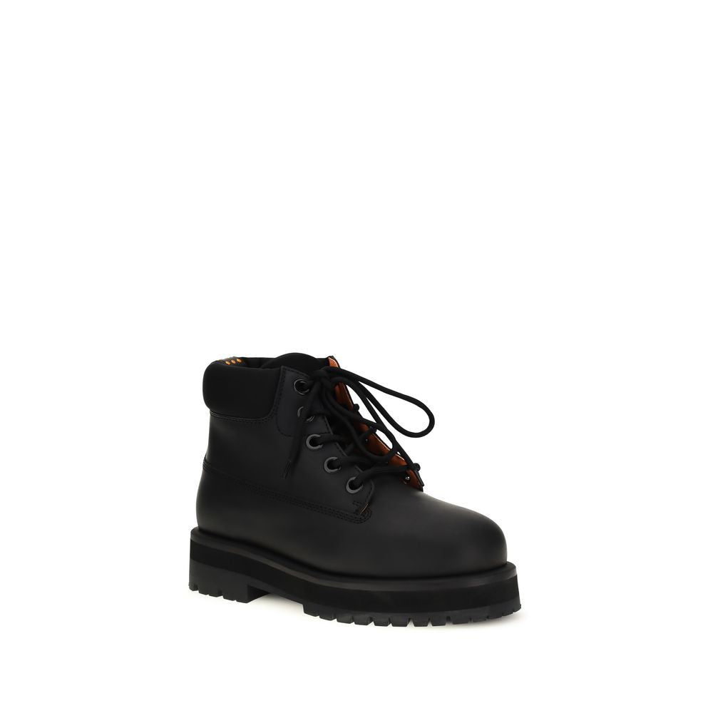 PDF Channel Black Calf Leather Bos Taurus Lace-Up Boots