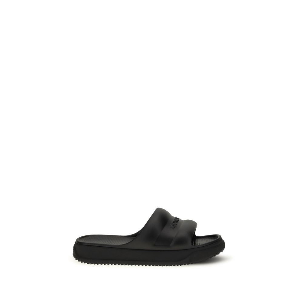 Moncler Black Rubber Sandals