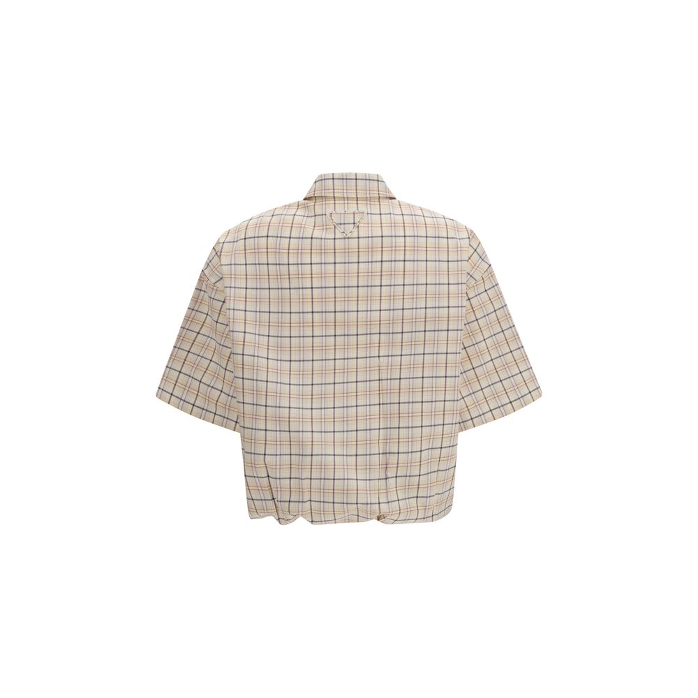 Prada Beige Fabric Pattern Shirt
