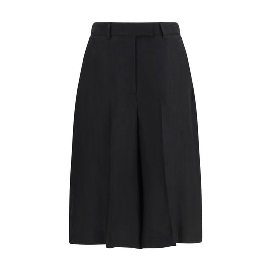 Lardini Black Viscose Bermuda Shorts
