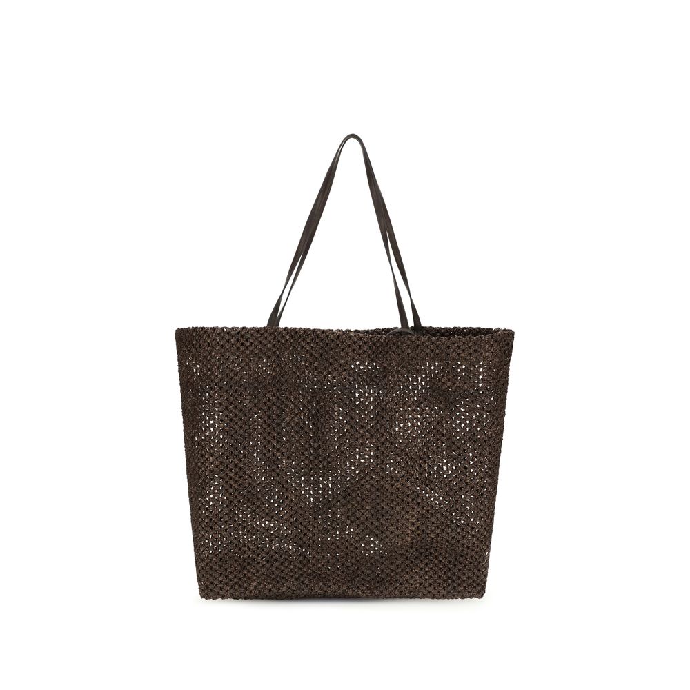 The Row Brown Raffia Shoulder Bag
