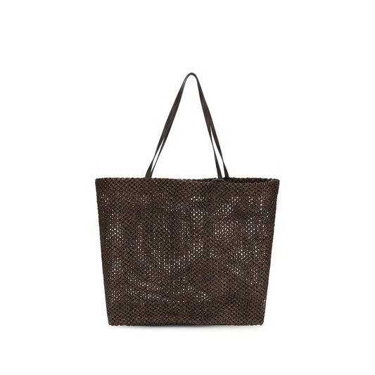 The Row Brown Raffia Shoulder Bag