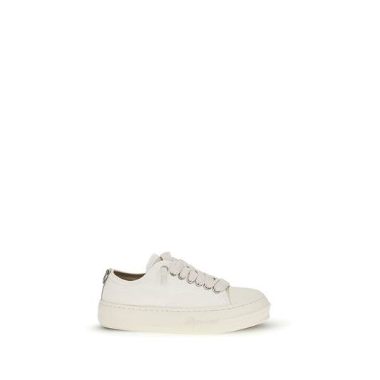 Represent White Cotton Low Top Sneakers