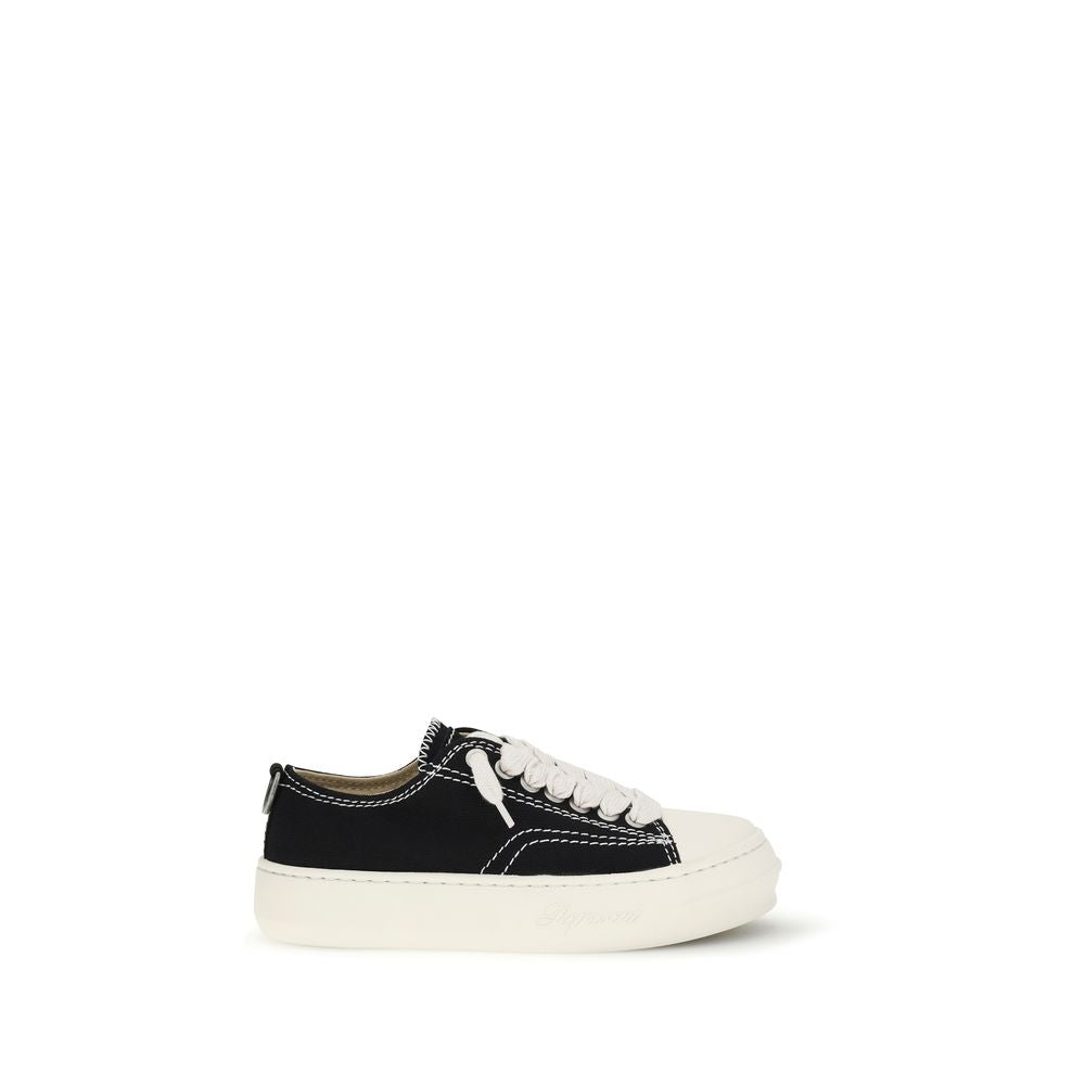 Represent Black Cotton Low Top Sneakers