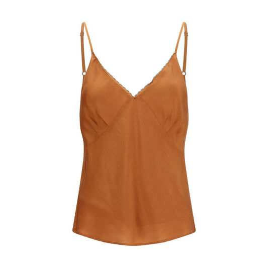 Forte_Forte Orange Silk Sleeveles T-Shirt