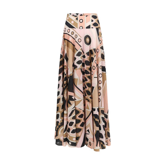 Emilio Pucci Multicolor Cotton Long Skirt