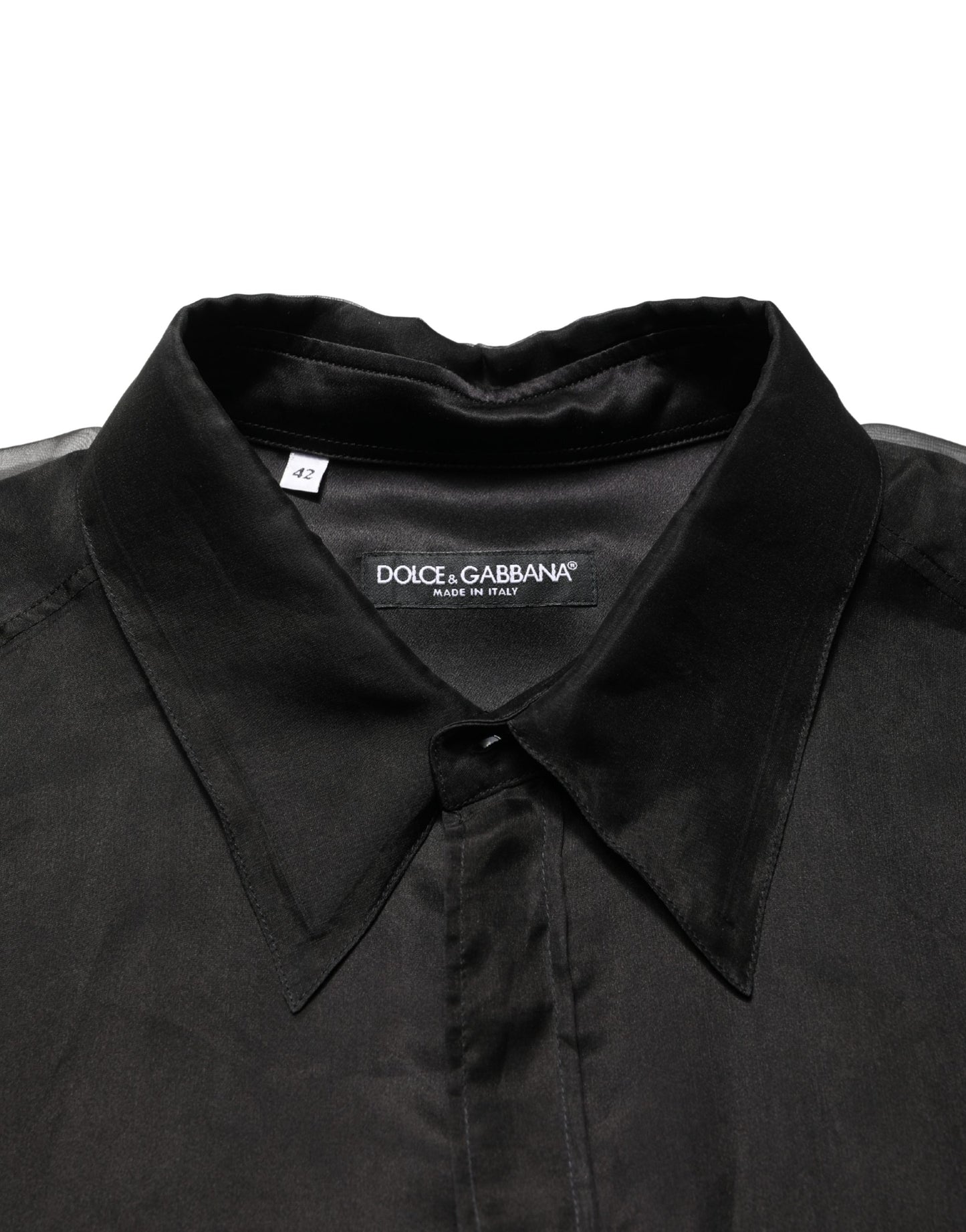 Dolce & Gabbana Black Ruffle Detail Semi Sheer Shirt Jacket
