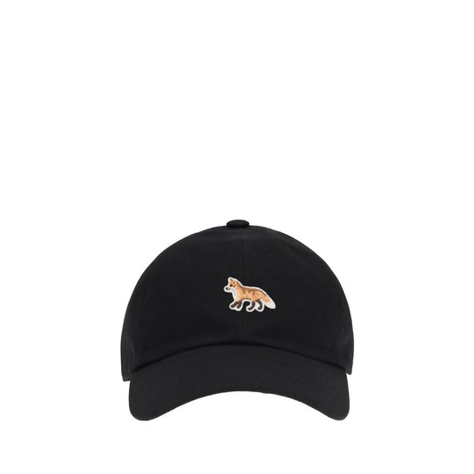 Maison Kitsuné Black Cotton Cap (Baseball Hat)
