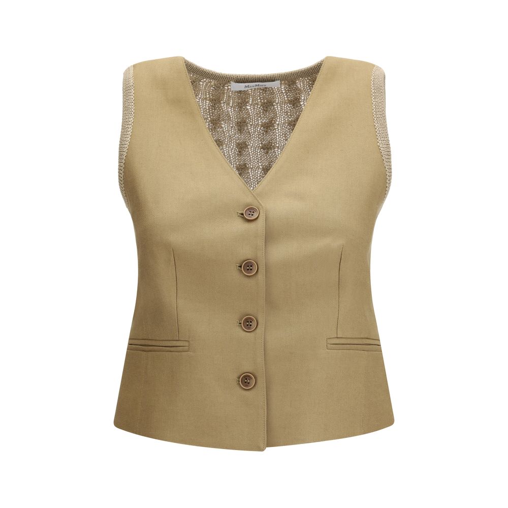 Max Mara Beige Linen Waistcoat