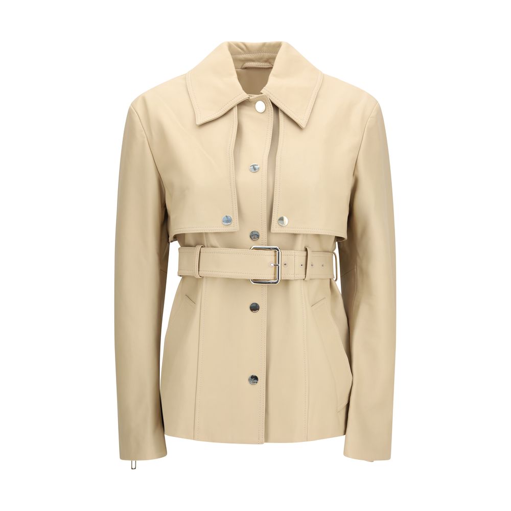 Max Mara Beige Leather Jacket