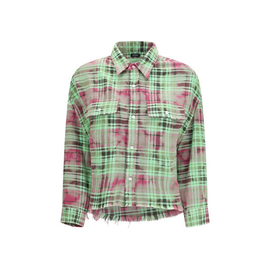 R13 Bicolor Cotton Pattern Shirt