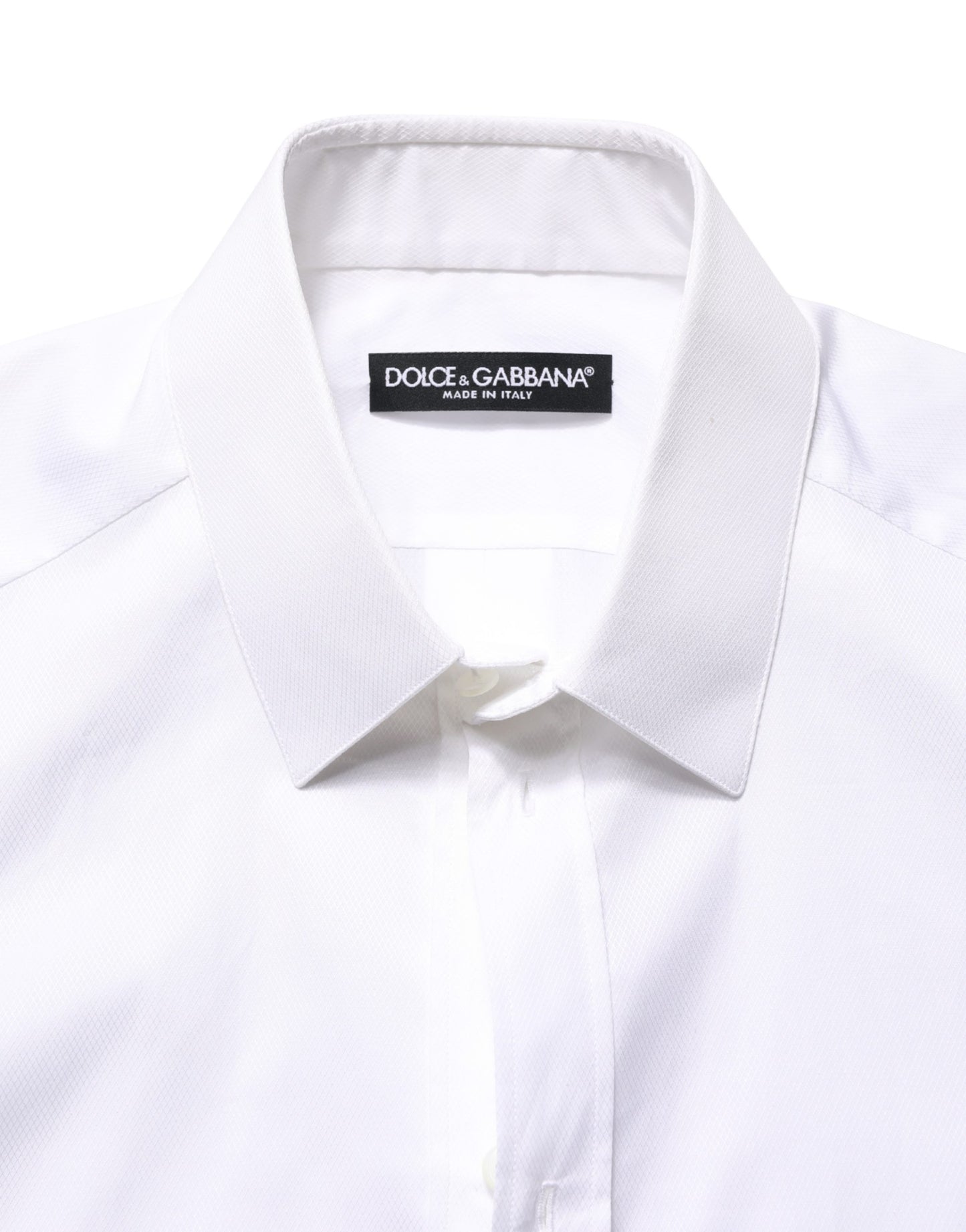 Dolce & Gabbana White Cotton Short Sleeves Button Down Shirt