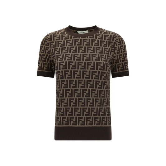 Fendi Brown Cotton T-Shirt