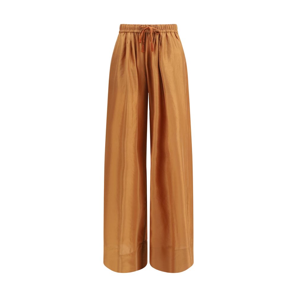 Forte_Forte Brown Silk Casual Pants