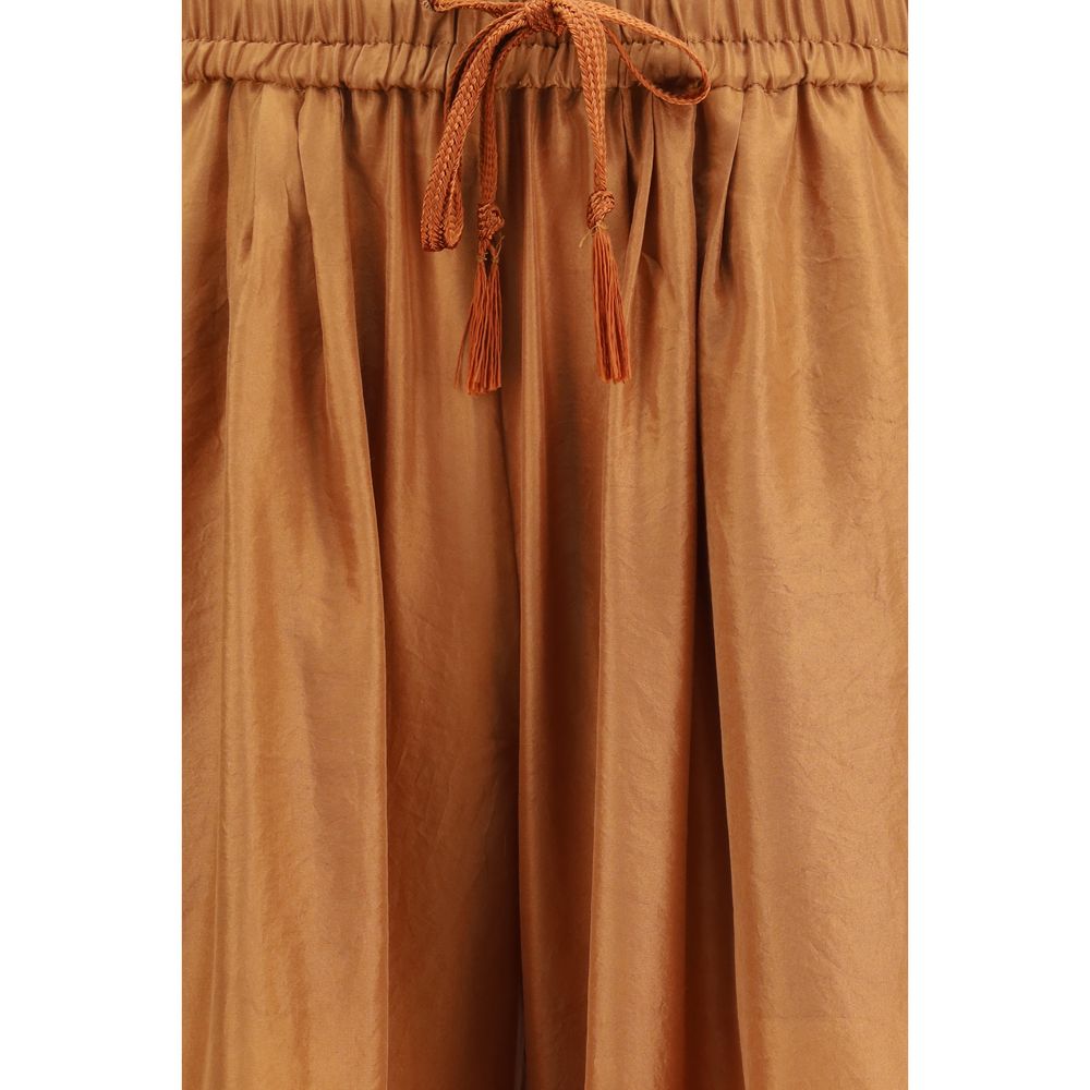 Forte_Forte Brown Silk Casual Pants