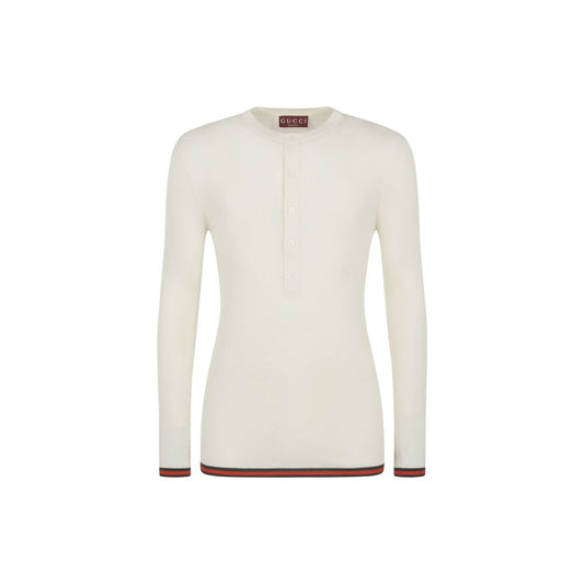 Gucci White Silk T-Shirt