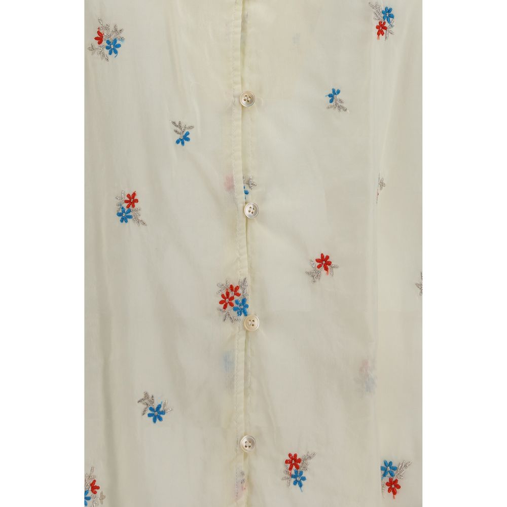 Forte_Forte Beige Cotton Pattern Shirt