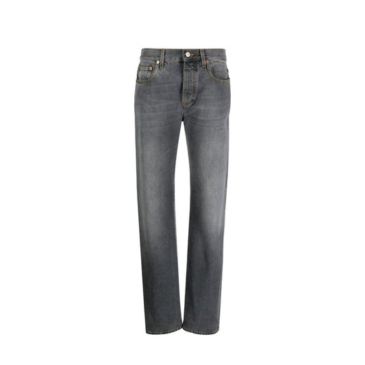 Gucci Gray Cotton Relaxed Fit Jeans