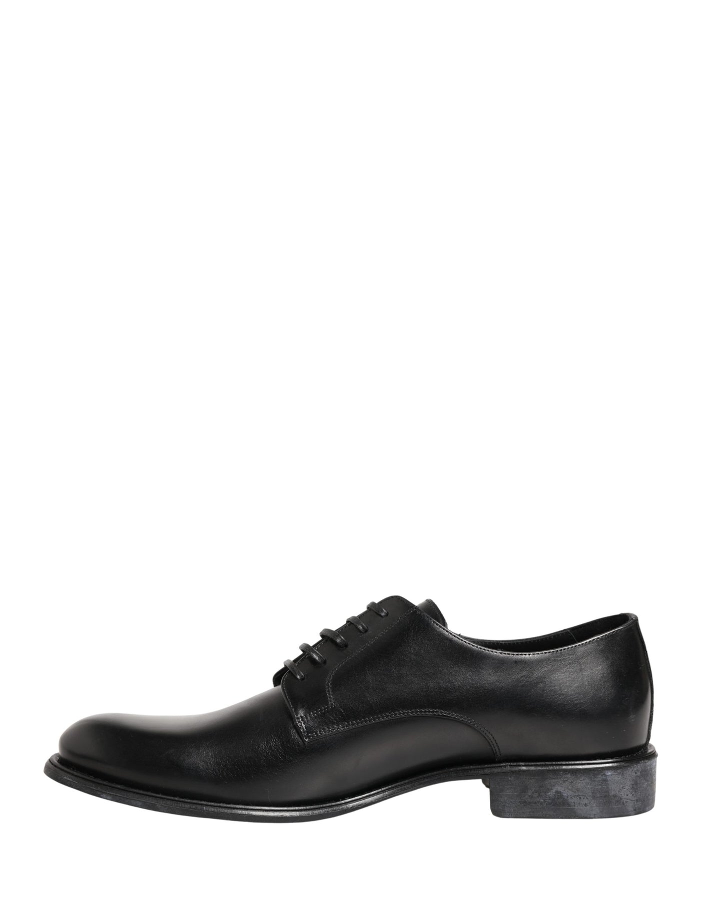 Dolce & Gabbana Black Calfskin Leather Derby Men Dress Shoes