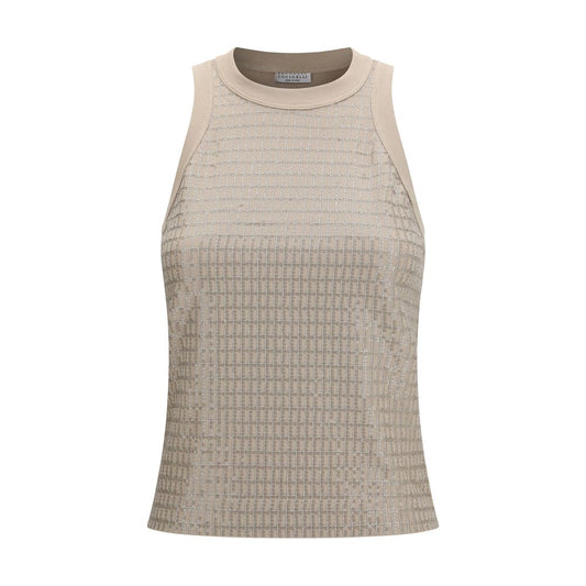 Brunello Cucinelli Beige Cotton T-Shirt