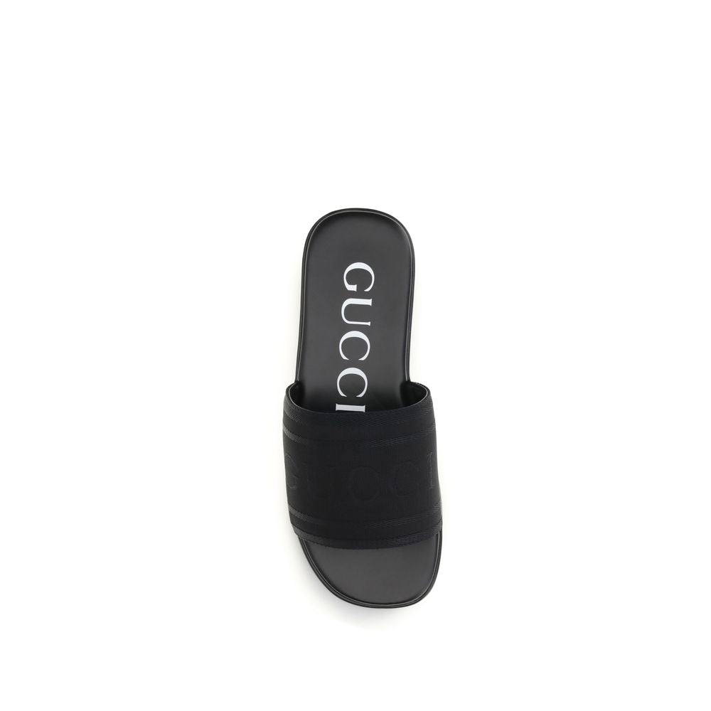 Gucci Black Fabric Sandals