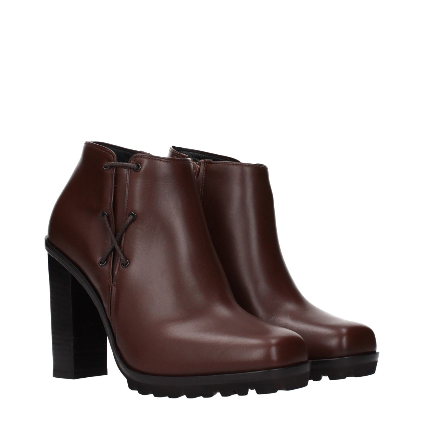 Max Mara Brown Leather Ankle Boots