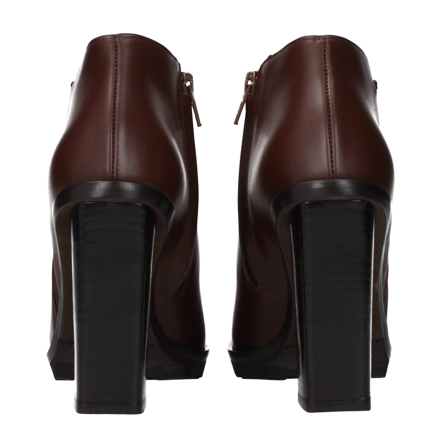 Max Mara Brown Leather Ankle Boots