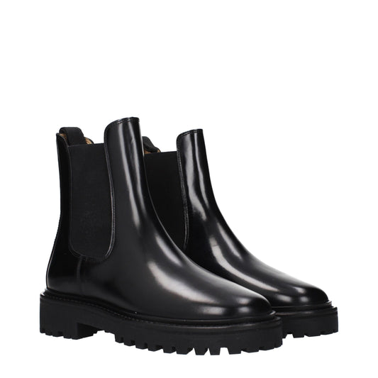 Isabel Marant Black Leather Ankle Boots