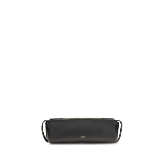 Khaite Black Calf Leather Bos Taurus Clutch Bag