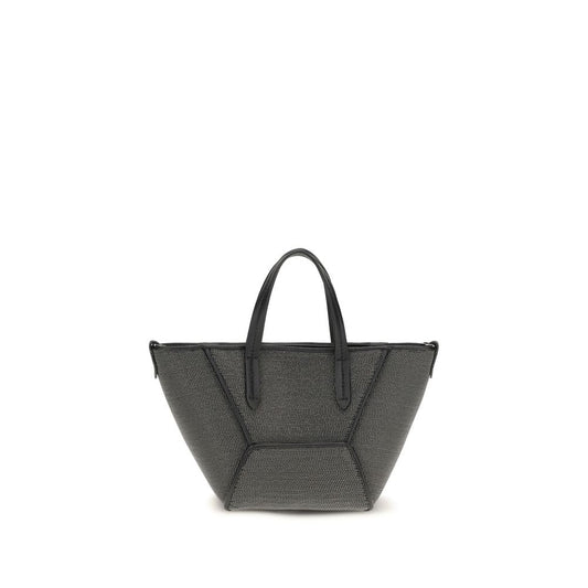 Brunello Cucinelli Black Calf Leather Bos Taurus Shoulder Bag