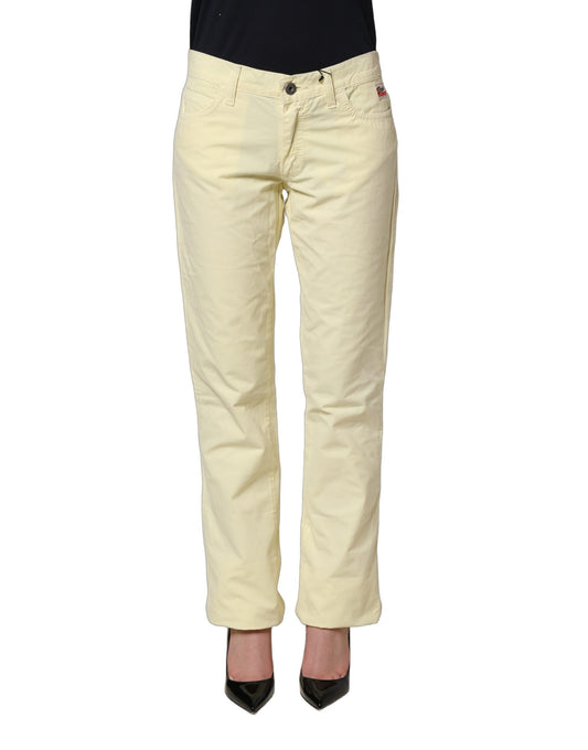 Roy Roger's Yellow Cotton Straight Casual Denim Trouser Jeans