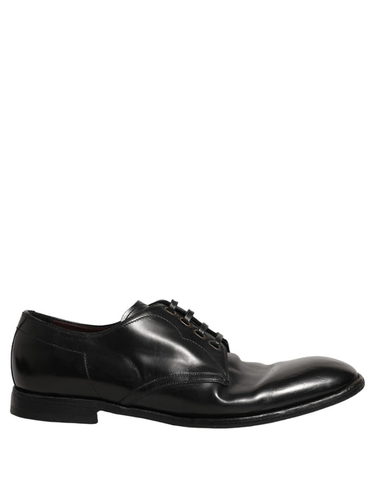 Dolce & Gabbana Black Leather Lace Up Derby Dress Formal Shoes