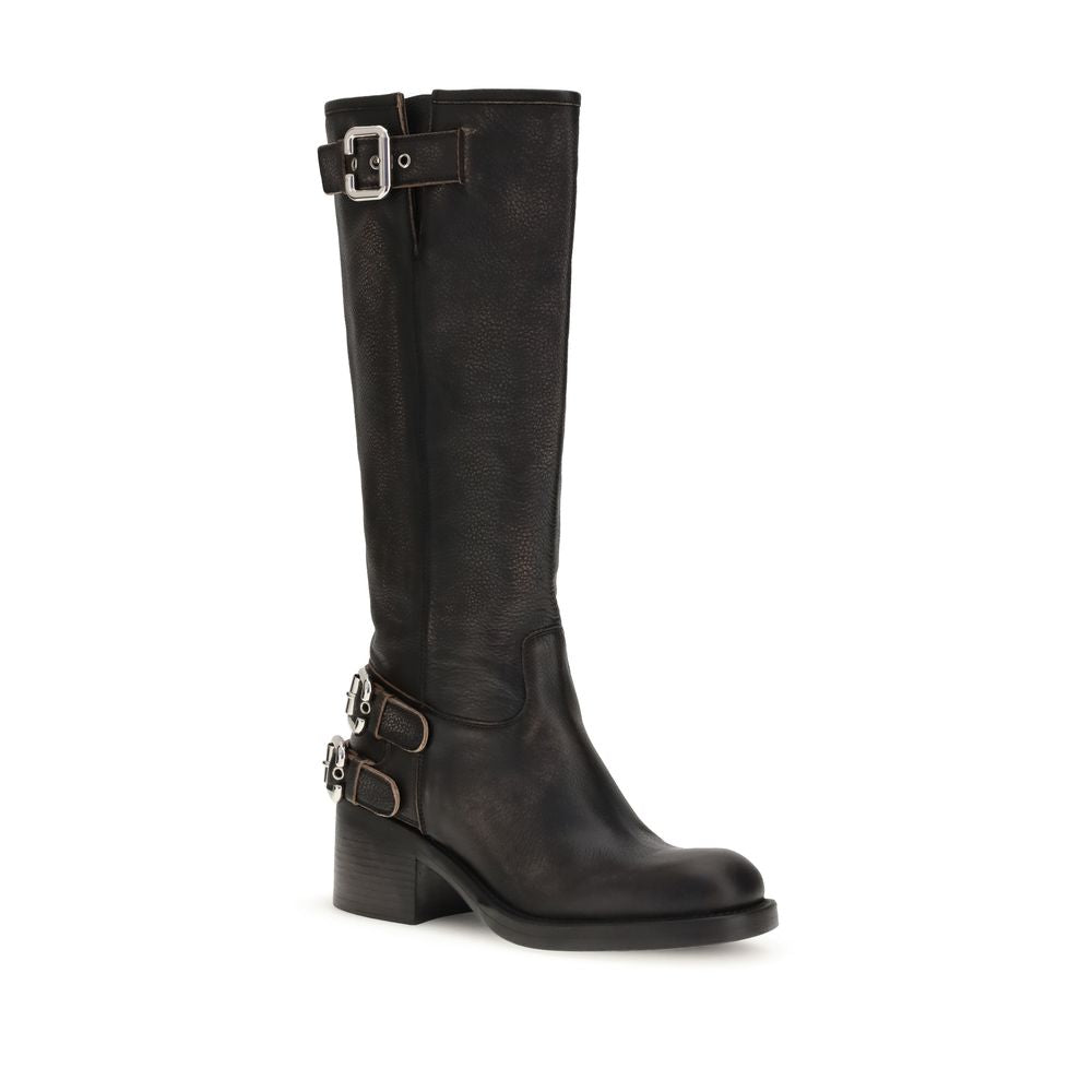 Chloé Black Calf Leather Bos Taurus Ankle Boots