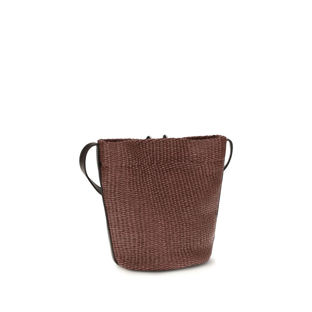 Brunello Cucinelli Bordeaux Cotton Backet Bag