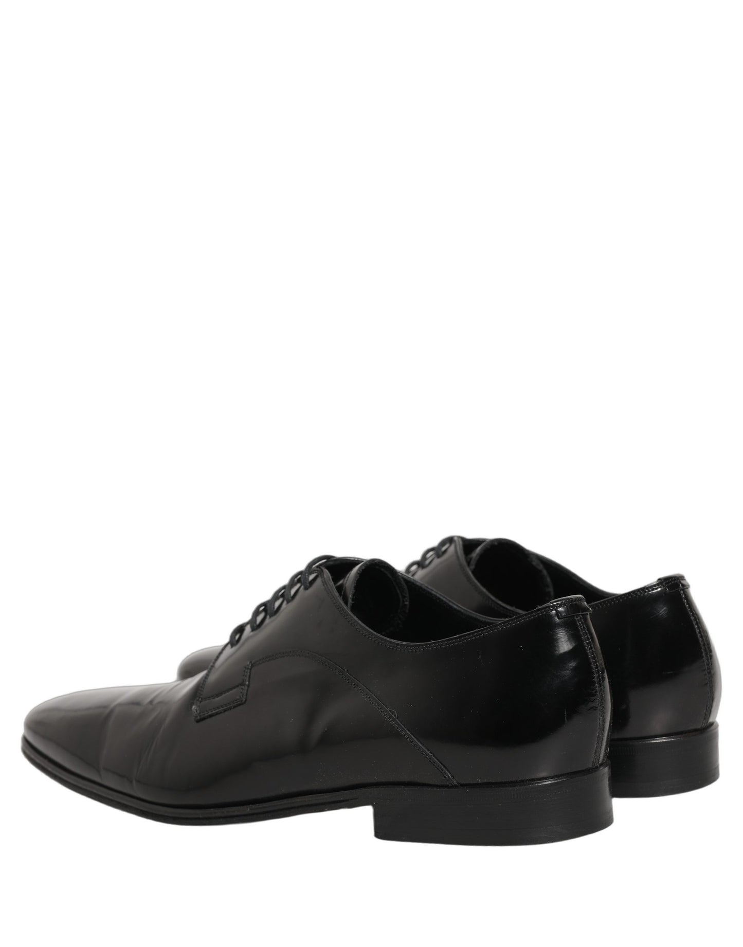 Dolce & Gabbana Black Leather Men Derby Dress Formal Shoes