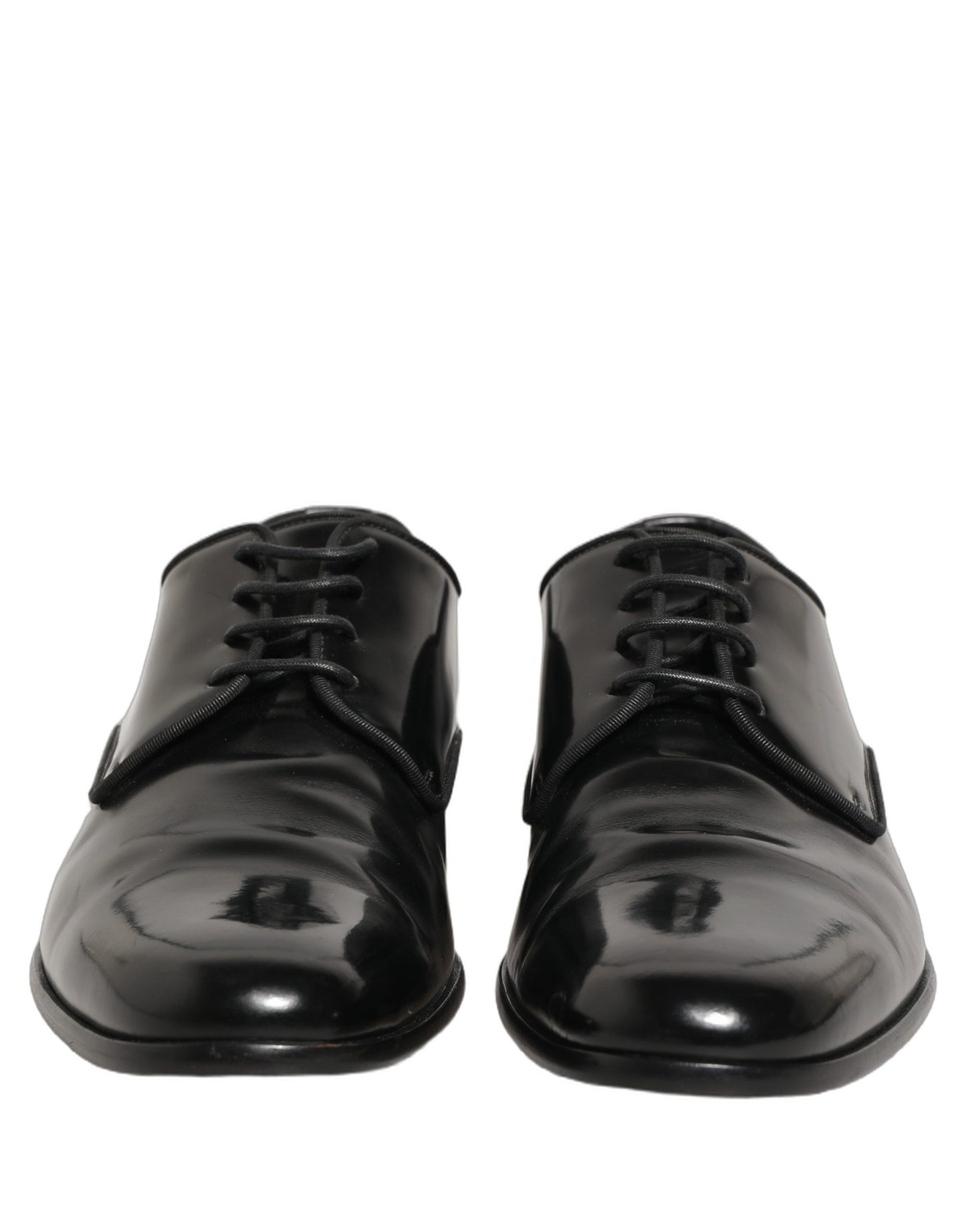 Dolce & Gabbana Black Leather Men Derby Dress Formal Shoes