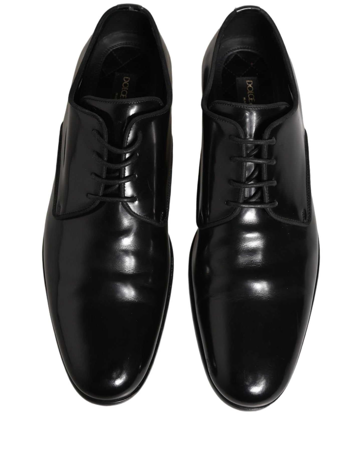 Dolce & Gabbana Black Leather Men Derby Dress Formal Shoes