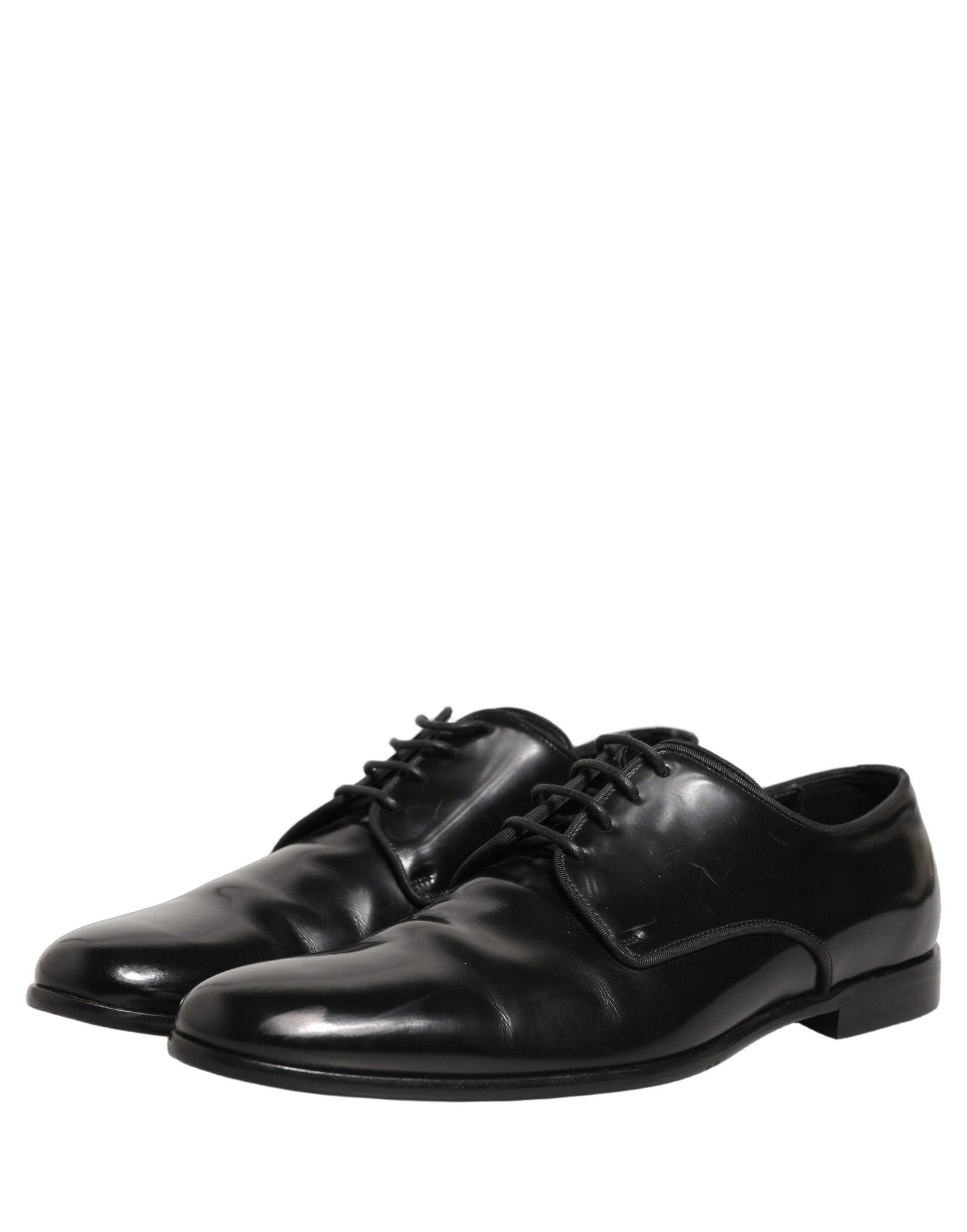 Dolce & Gabbana Black Leather Men Derby Dress Formal Shoes