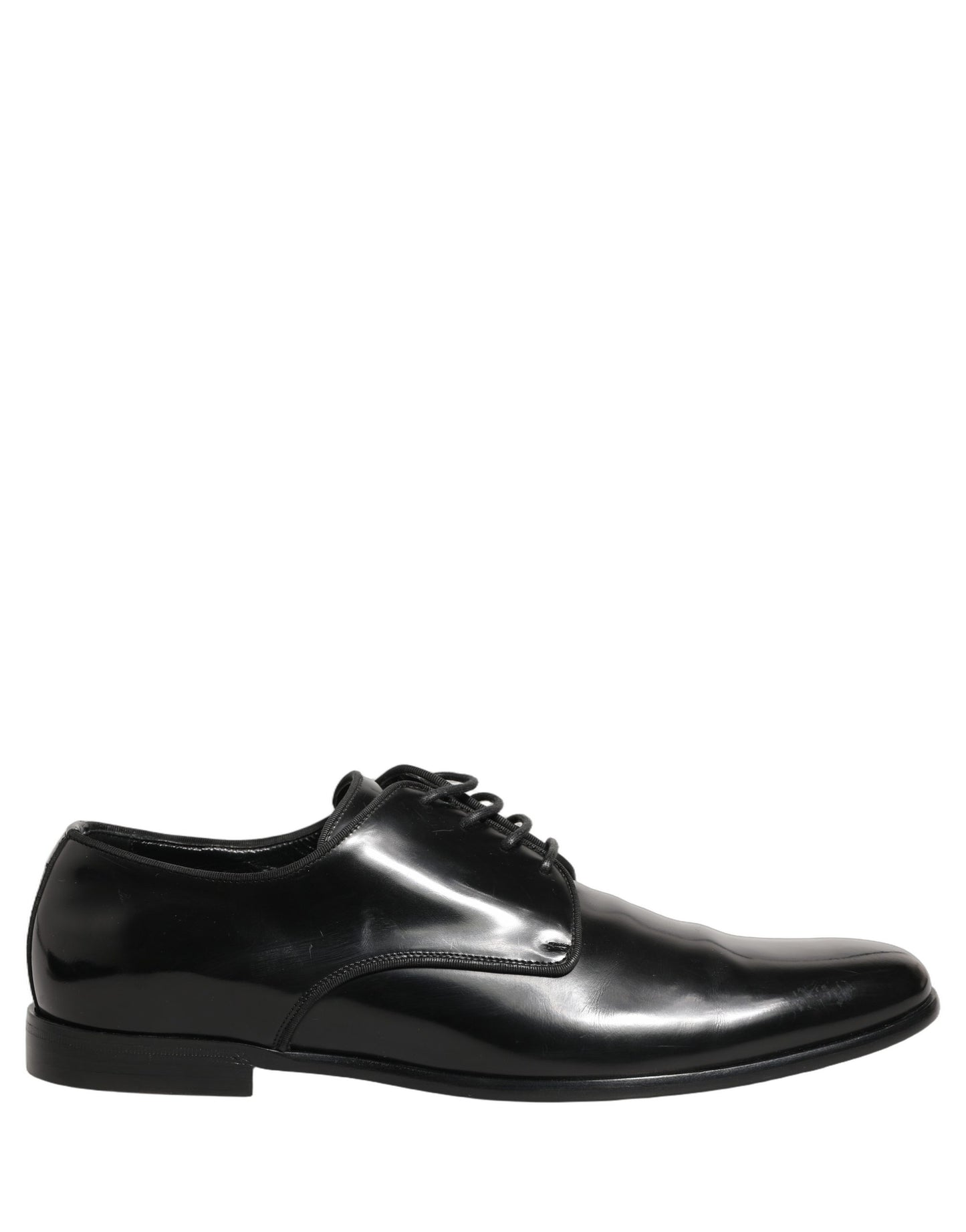 Dolce & Gabbana Black Leather Men Derby Dress Formal Shoes