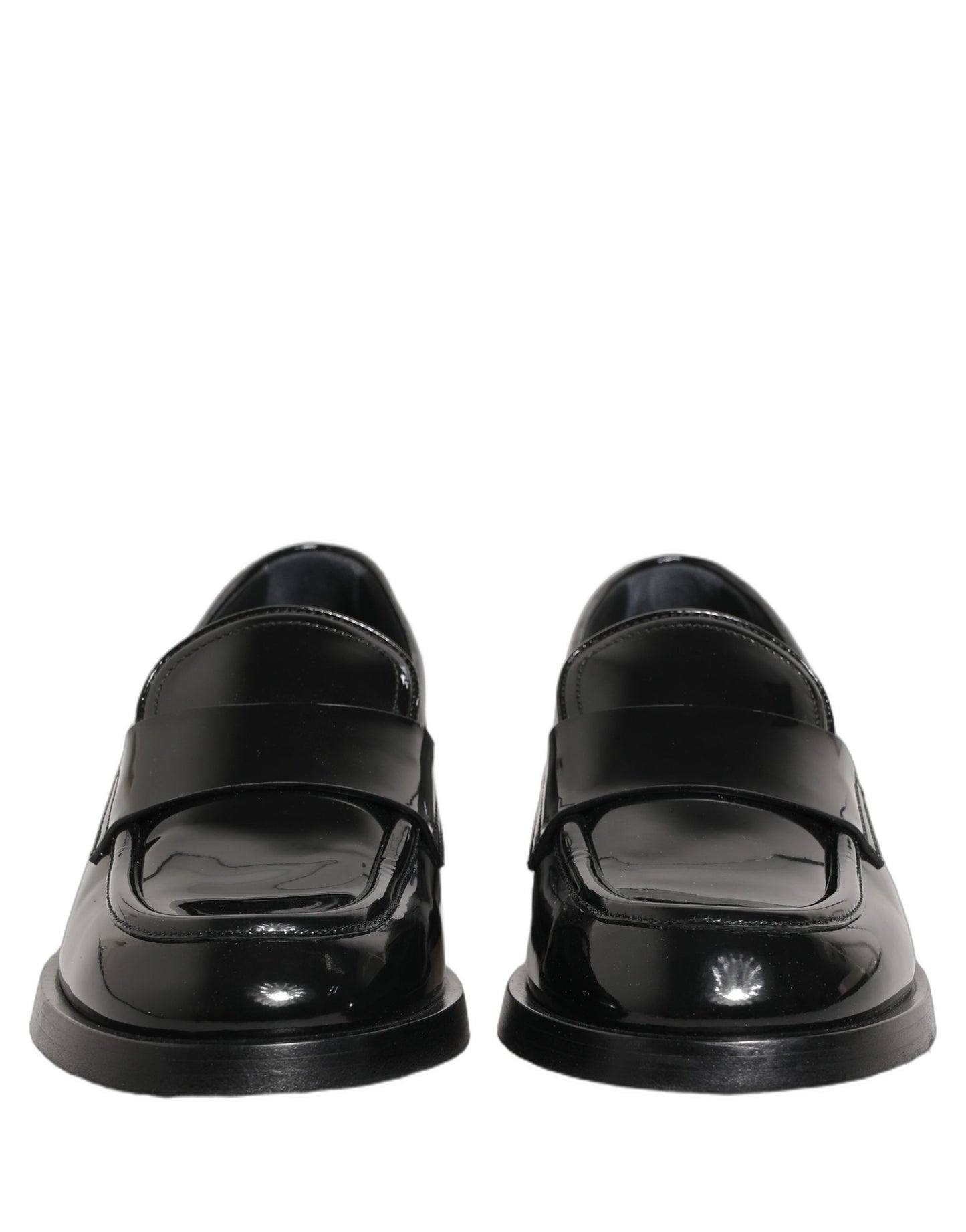 Dolce & Gabbana Black Leather Formal Men Dress Loafers Shoes
