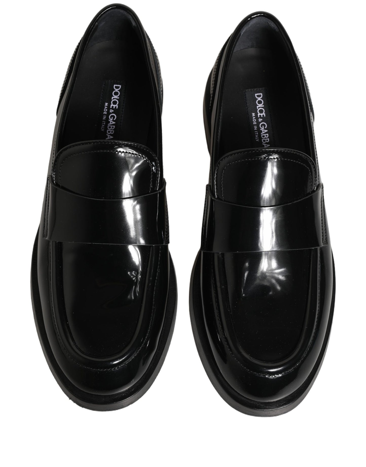 Dolce & Gabbana Black Leather Formal Men Dress Loafers Shoes