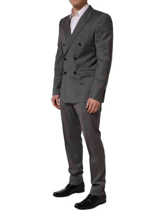 Dolce & Gabbana Gray MARTINI Slim Fit Formal 2Piece Men Suit