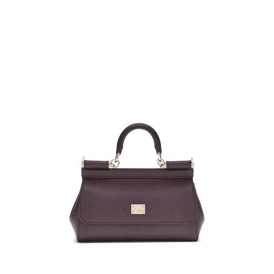 Dolce & Gabbana Purple Calf Leather Bos Taurus Handbag