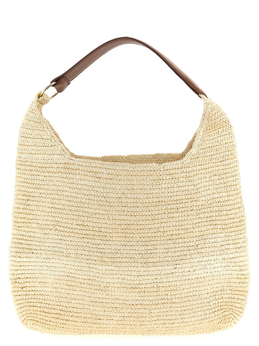 Maison Michel Brown Raffia Shoulder Bag