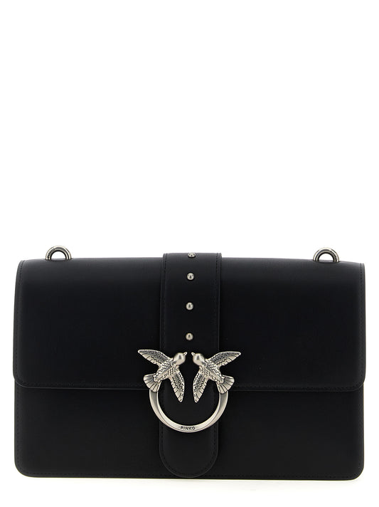 PINKO Black Goatskin Crossbody Bag