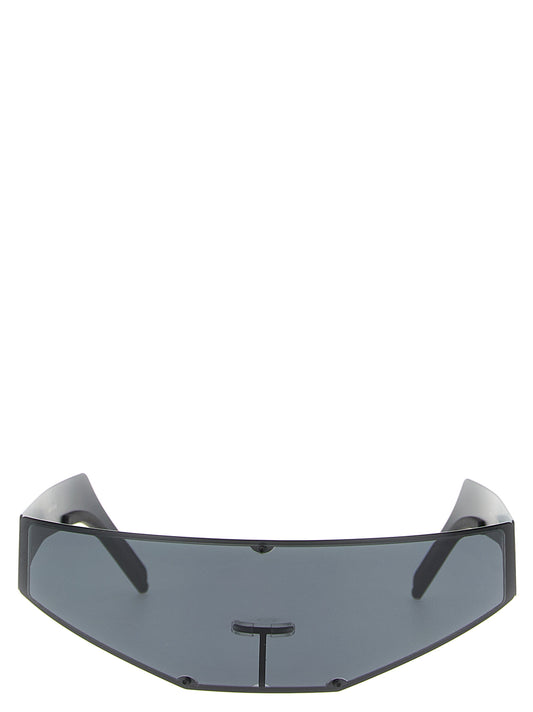 Rick Owens Black Stainless Steel Sunglasses
