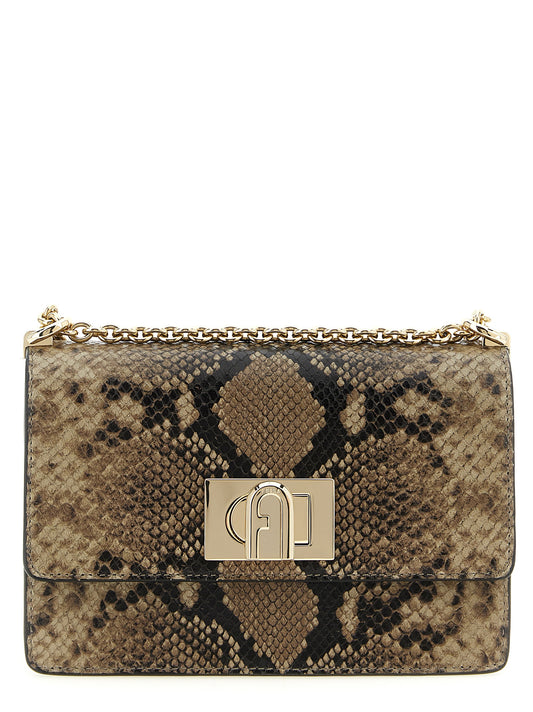 Furla Gray Goatskin Crossbody Bag